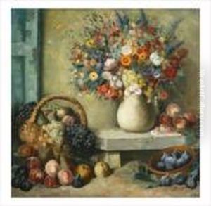 Fleurs Et Fruits D'automne by Edmond Ceria