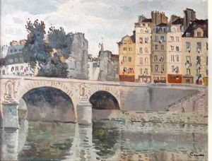 Le Pont Marie A Paris by Edmond Ceria