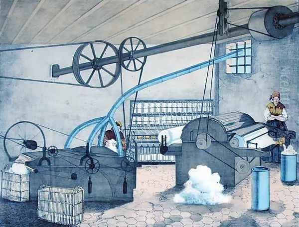 Industrial weaving and spinning plate 8 from a teaching book on industries and jobs - view 1