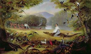 Charles Waterton capturing a cayman