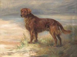 Micky, a red setter in a landscape by Florence Jay
