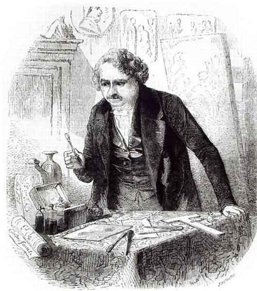 Daguerre discovers the effect on a spoon left by accident on an iodized silver plate - view 1