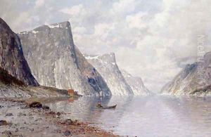 Boating on a Norwegian Fjord by Johann II Jungblut