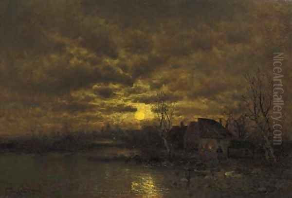 A river landscape at dusk - view 1