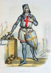 Geoffroi de Villehardouin illustration from Le Plutarque Francais by Claude Jacquand