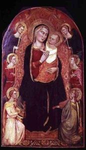 Virgin and Child Enthroned with Angels by Cione Jacopo di