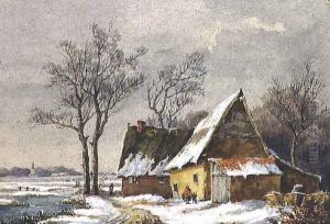 Winter Scene in the Low Countries by Edmond Jean