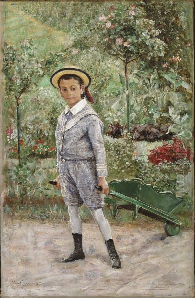 Boy with a Wheelbarrow - view 1