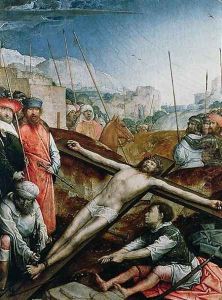 Christ Raised on the Cross by Flandes Juan de