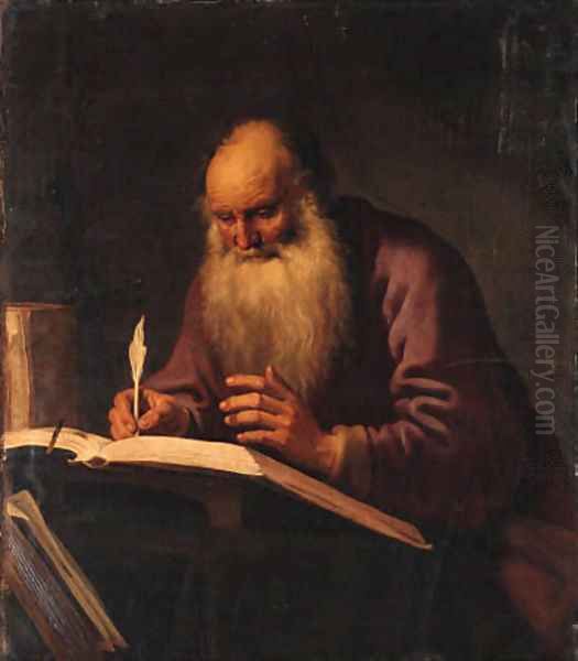 Saint Paul writing at a desk - view 1