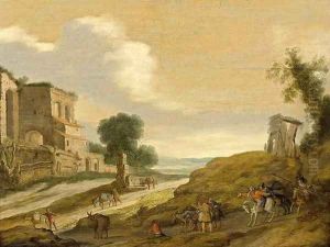 Joseph's Brothers on the Road from Egypt by Lambert Jacobsz or Jacobs