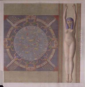 Zodiac ceiling from the Grand Temple at Denderah by Jollois and Devilliers