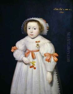 Portrait of a Young Girl by Cornelis I Johnson