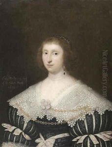 Portrait of Mary, Lady Morley, half-length, in a black dress with slashed sleeves and a lace collar Portrait of Mary, Lady Morley, half-length, in a black dress with slashed sleeves and a lace collar