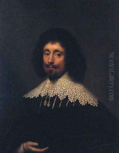 Portrait of a Gentleman, traditionally thought to be James Howell, half-length, in a black and white doublet, white lace collar, and black mantle