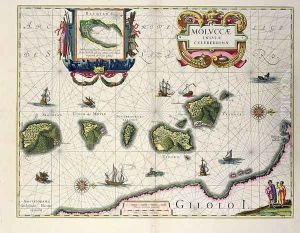 Map showing the Molucca Islands off Halmahera