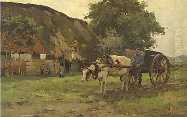 A peasant family by a farm - view 1