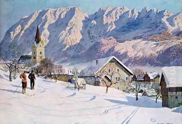 Mitterndorf in Austria after an original watercolour - view 1