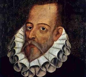Portrait of Miguel de Cervantes y Saavedra 1547-1615 2 by Juan de Jauregui y Aguilar