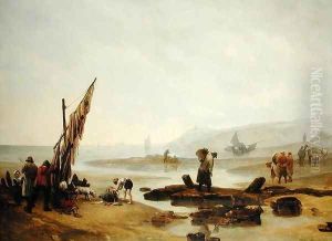 View of Ambleteuse by Philippe Auguste Jeanron