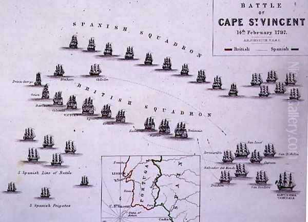 Plan of the Battle of Cape St Vincen - view 1