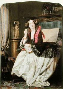 Miss Ashton Seated at the Piano by Joseph Middleton Jopling