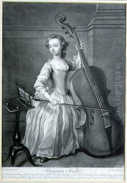 Portrait of Benjamin Hallet playing the violincello - view 1