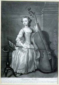 Portrait of Benjamin Hallet playing the violincello by Jenkins, Thomas