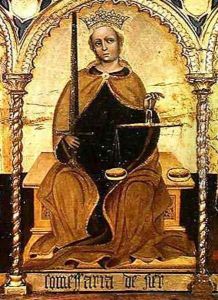 Justice between St Michael and St Gabriel by del Fiore Jacobello