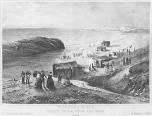 Baths of Cote des Fous at Biarritz by Julien & Bayot, Adolphe Jacottet