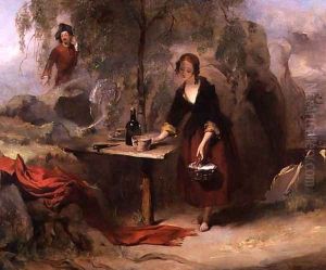 Alice the Daughter of Donald Beanham Preparing Breakfast for Edward Waverley by Alexander Johnston