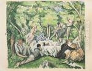 Le Dejeuner Sur L'herbe by Paul Cezanne