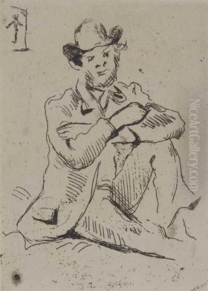 Portrait Du Peintre A. Guillaumin Au Pendu. - view 1