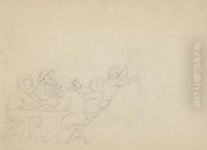Joueurs De Cartes A L'auberge by Paul Cezanne