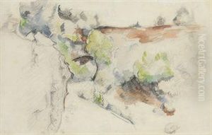 Route Entre Des Rochers A Bibemus by Paul Cezanne