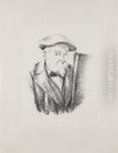 Cezanne Au Beret Un Chevalet by Paul Cezanne