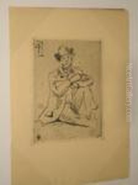 Portrait Du Peintre A. Guillaumin Au Pendu - view 1