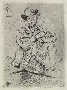 Portrait De Peintre A. Guillaumin Au Pendu. by Paul Cezanne