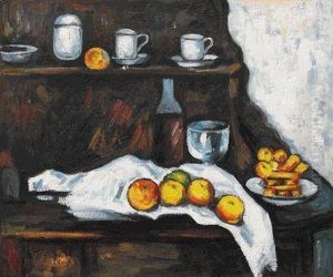 Receptacles, Fruit And Biscuits On A Sideboard