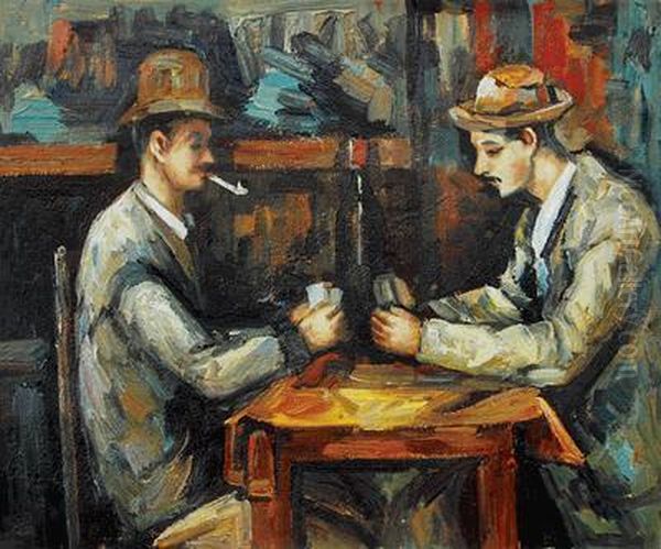 Card Players With Pipes - view 1