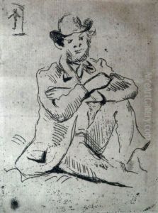 Portrait De Paul Guillaumin Au Pendu by Paul Cezanne