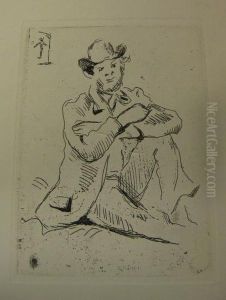 Portrait De Peintre A. Guillaumin Au Pendu by Paul Cezanne
