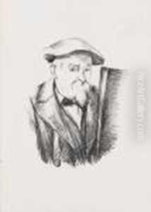 Portrait De Cezanne Par Lui-meme Ou Cezanne Au Beret Devant Un Chevalet by Paul Cezanne