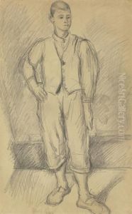 Portrait Du Fils De L'artiste (recto); Scene Illustrant Un Recitromantique (verso) by Paul Cezanne