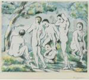 The Small Bathers by Paul Cezanne