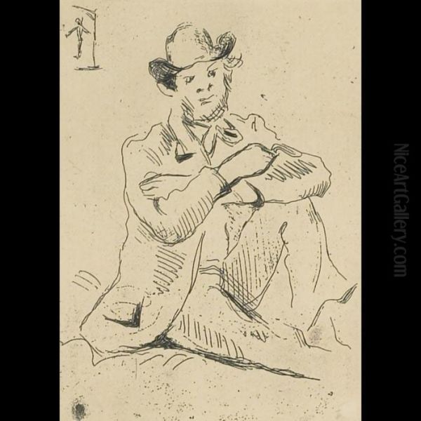 Portrait Du Peintre A. Guillamin Au Pendu - view 1