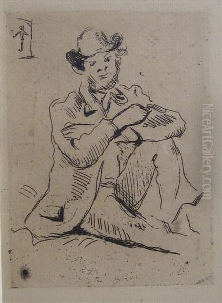 Portrait Du Peintre A. Guillaumin Au Pendu - view 1