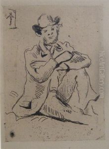 Portrait Du Peintre A. Guillaumin Au Pendu by Paul Cezanne