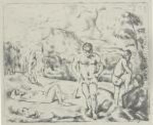 Les Baigneurs (large Plate) (druick I; Venturi 1157) by Paul Cezanne