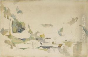 La Barque - Le Lac D'annecy by Paul Cezanne